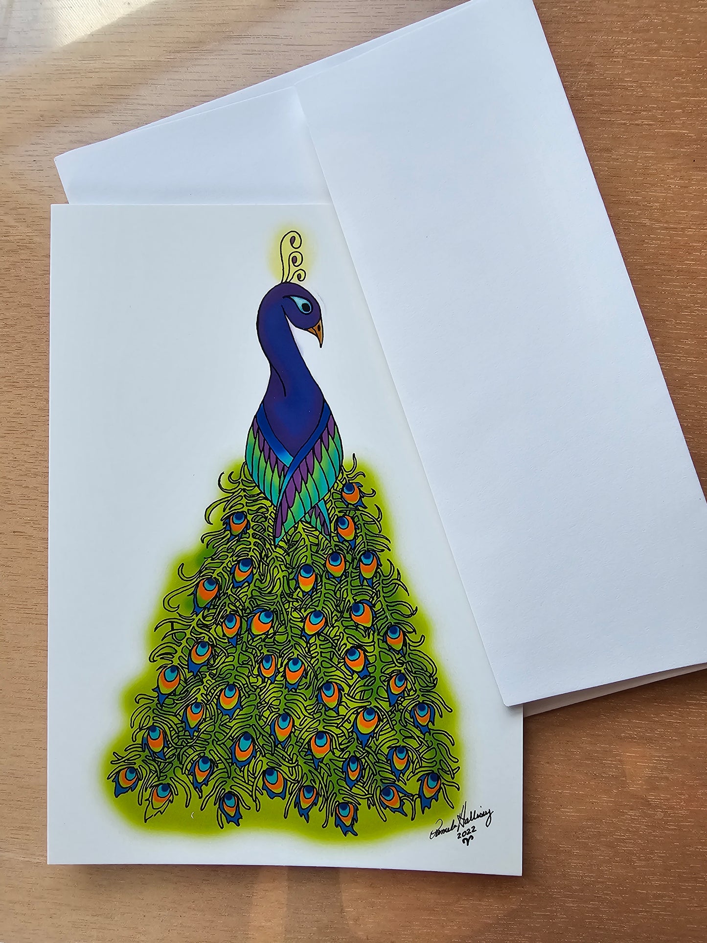 Peacock Tree Holiday Card