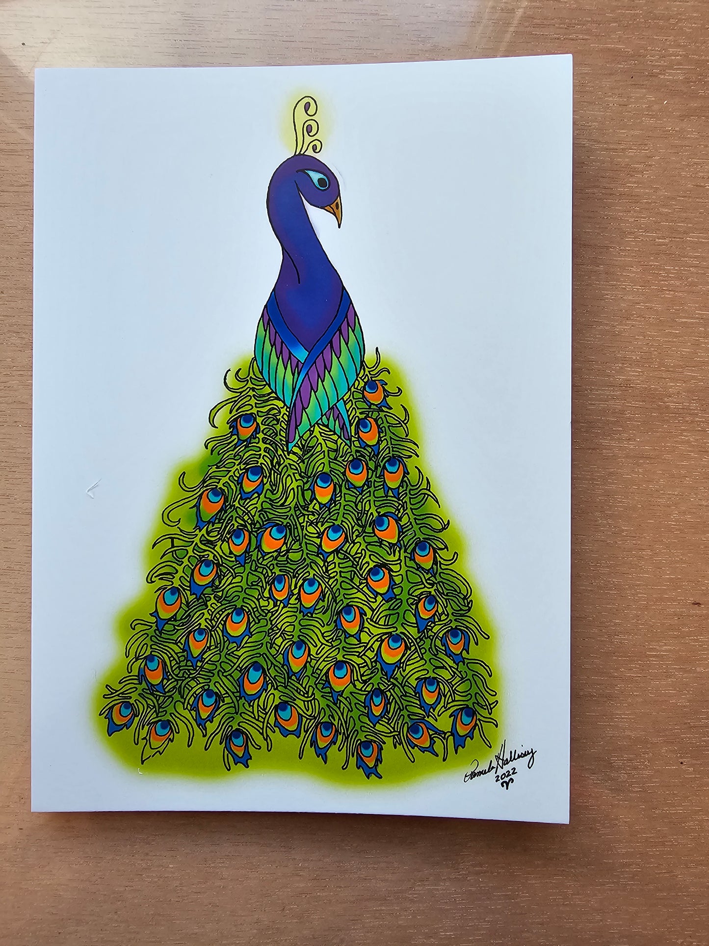 Peacock Tree Holiday Card