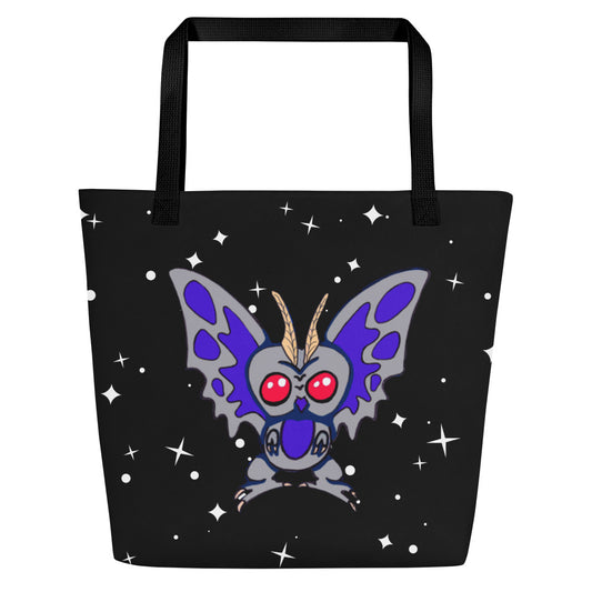 Large Tote Bag with Pocket Mothman