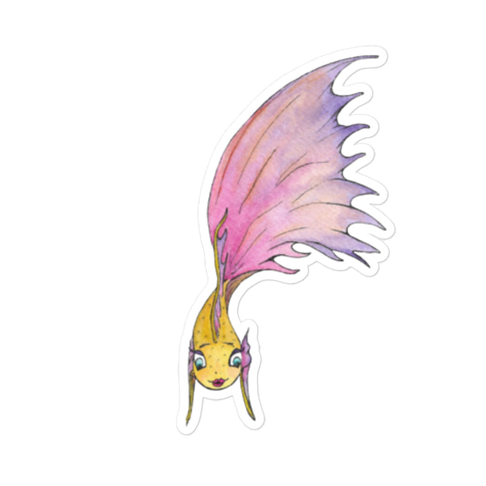 Beta Fish Vinyl Die Cut stickers