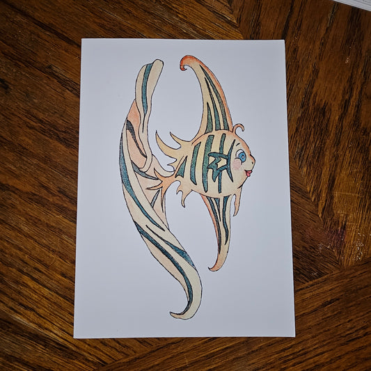 Angel fish 5"x7" Frameable Card