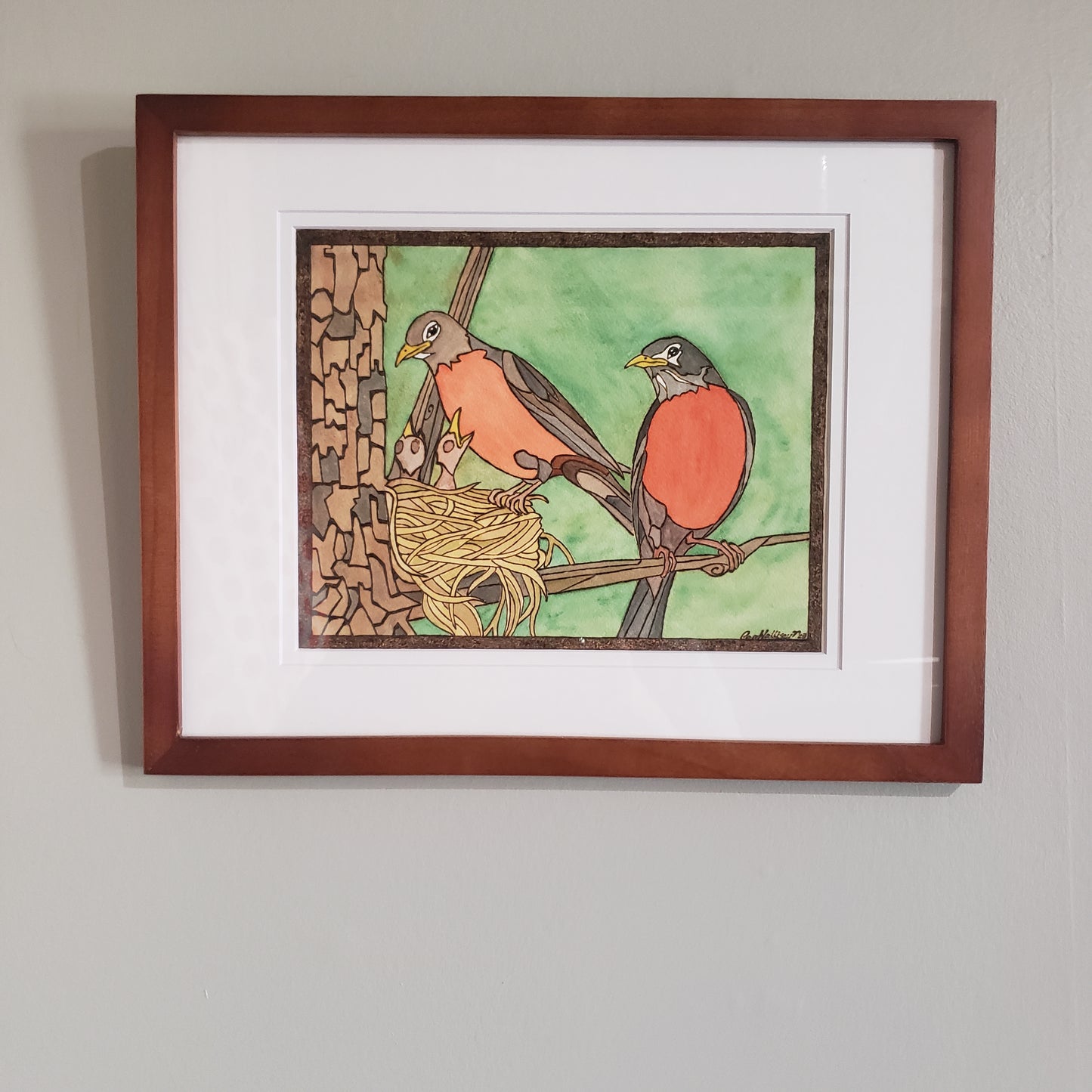 ORIGINAL "Love Nest" Robin Art
