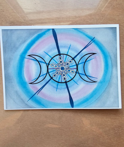 "Triple Moonflake" Card