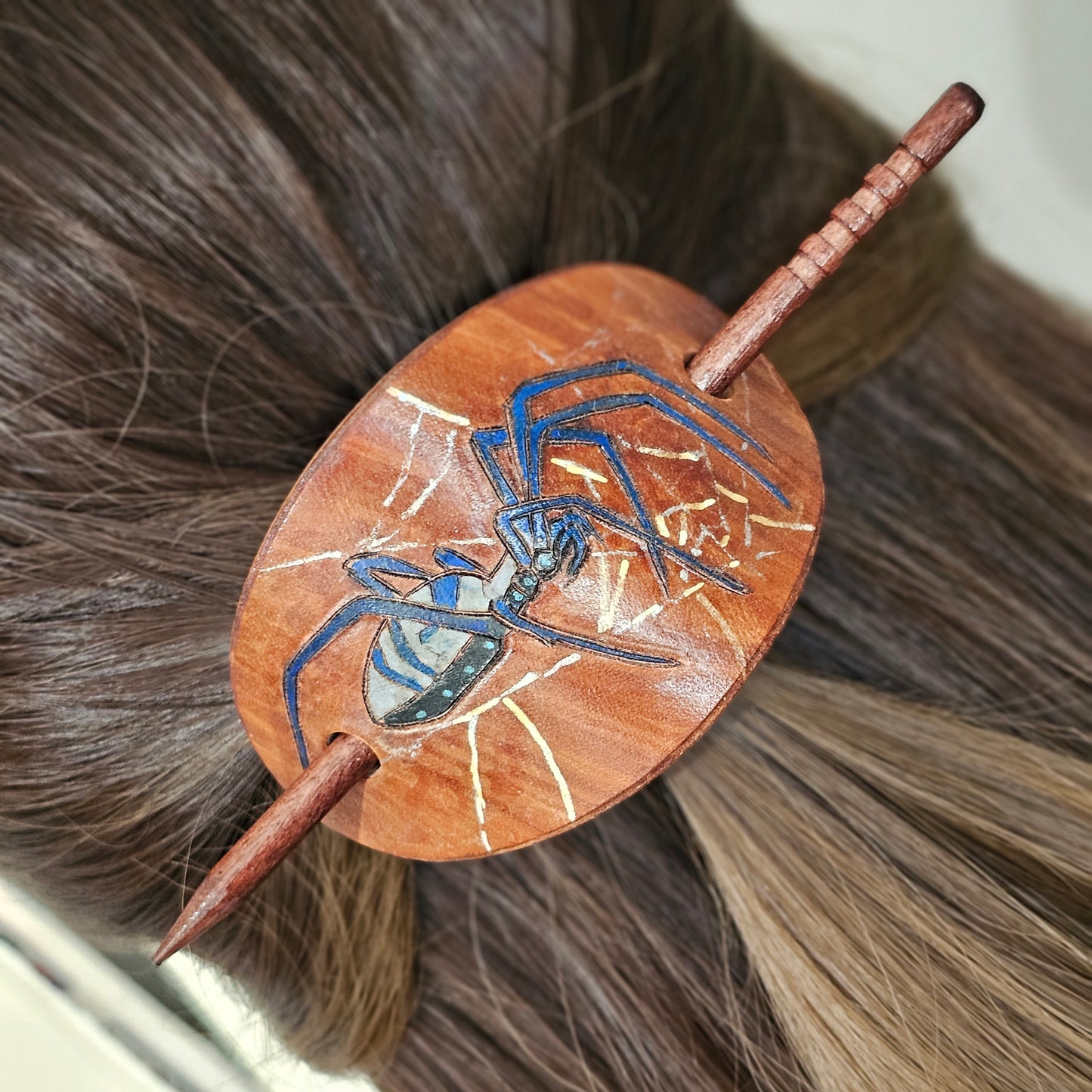 Spider Leather Hair Barrette