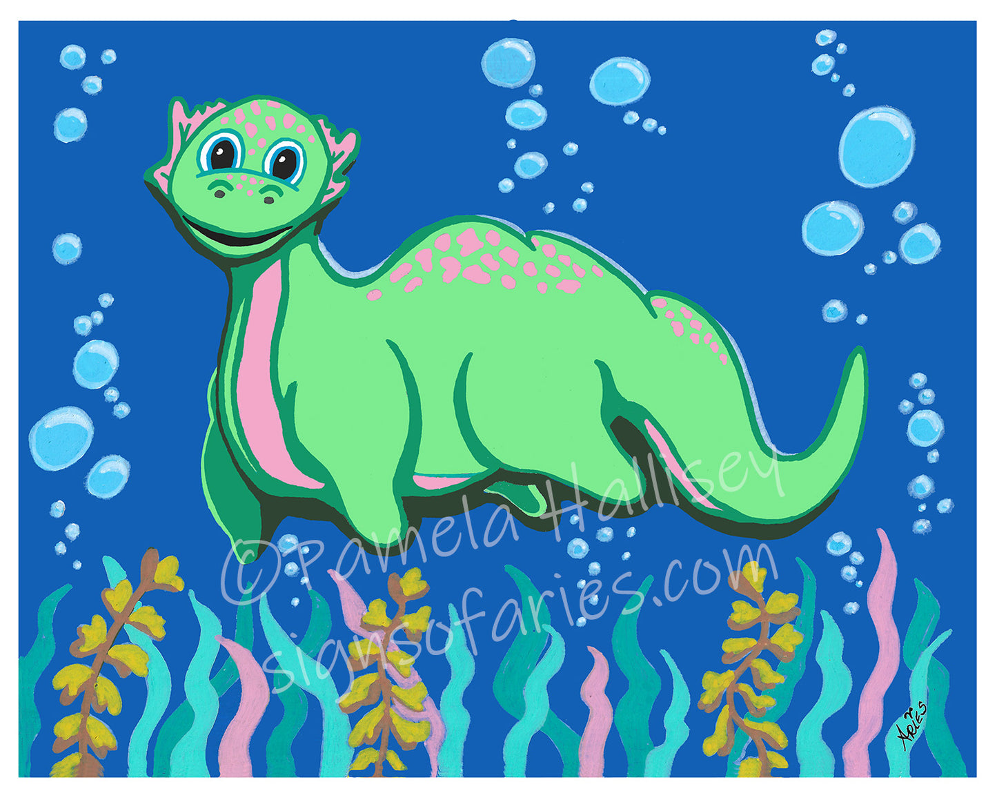 Cute Cryptids Loch Ness Monster 10"x8" print