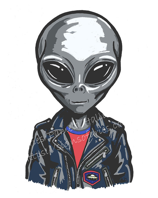"Vek" the biker alien print