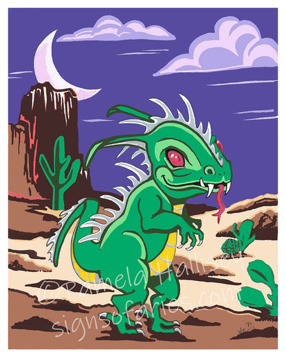 Cute Cryptids El Chupacabra 8"x10" print