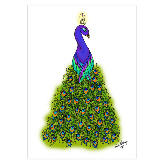 Peacock Tree Holiday Card