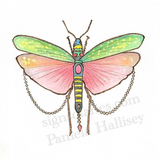 "Bugs!" Rainbow Locust Art Giclee