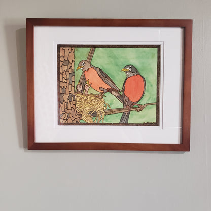 ORIGINAL "Love Nest" Robin Art