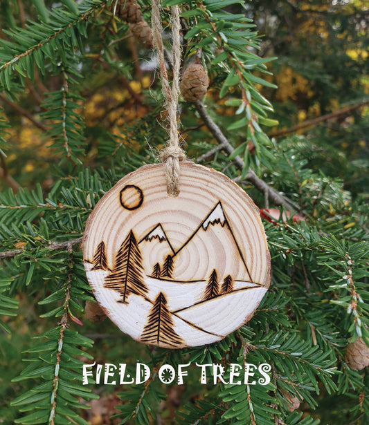 "Field of trees" Rustic Handmade Ornament
