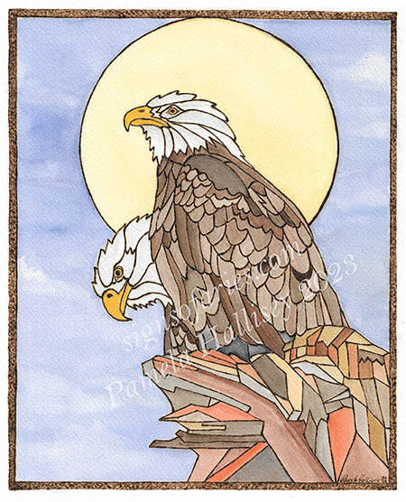 ORIGINAL "Peek-a-boo" Bald Eagle Art