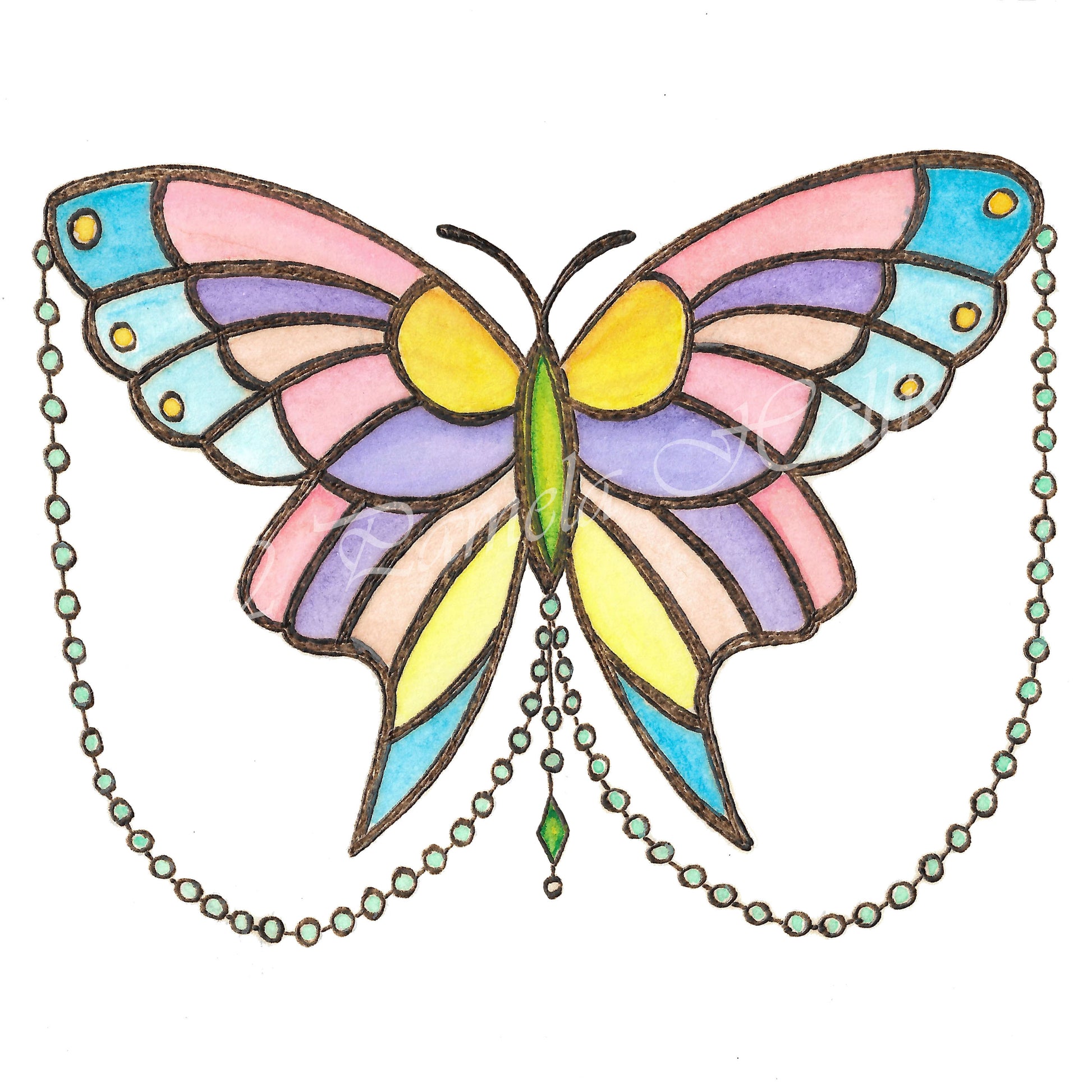 Butterfly Art Giclee by Pamela Hallisey - 4x4 art print.